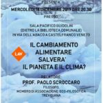 18/12/2019 – IL CAMBIAMENTO ALIMENTARE SALVERA‘ IL CLIMA E IL PIANETA? Relatore prof. Paolo Scroccaro