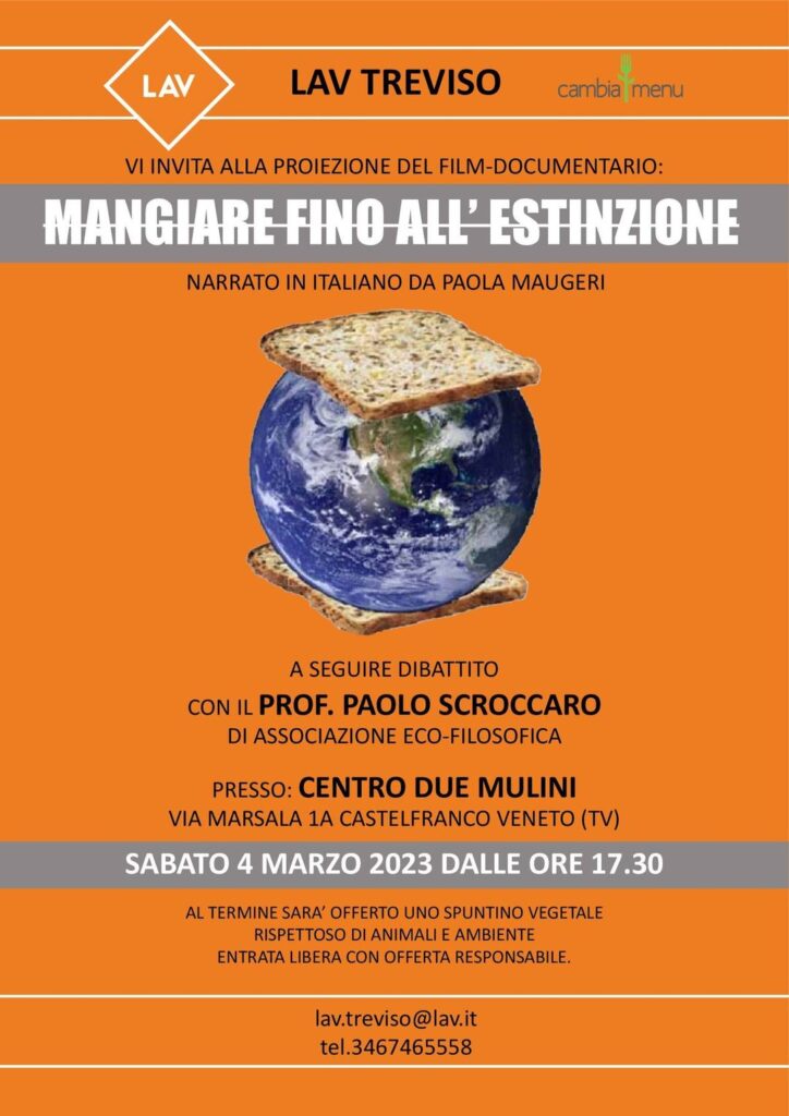04/03/2023 – MANGIARE FINO ALLA ESTINZIONE – Proiezione fillm documentario e dibattito